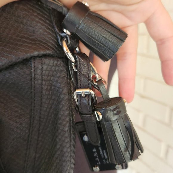 Vtg y2k L.A.M.B Gwen Stephani Black Leather Purse - Picture 6 of 8